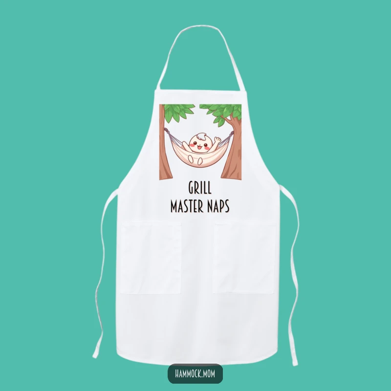 Funny Hammock Character Apron: Relaxed Waving Possum Kitchen Gift