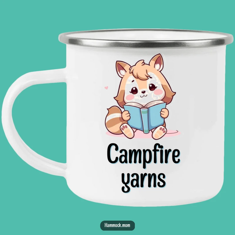 Funny Animal Book Lover Camping Mug - Playful Outdoor Reading Gift