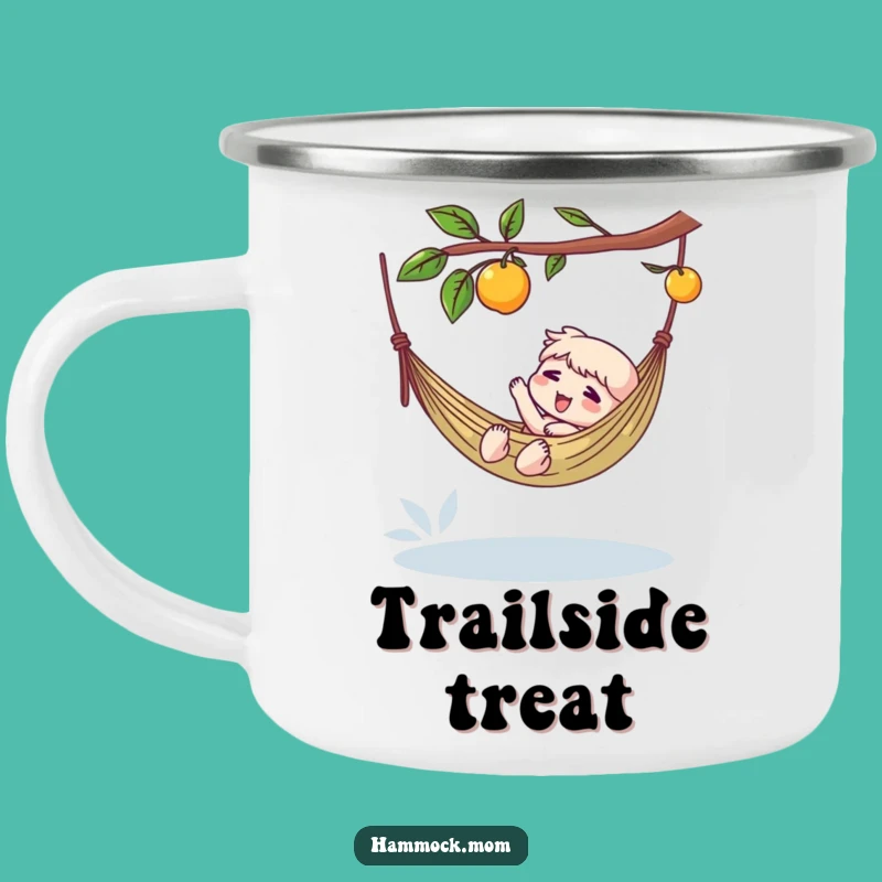 Funny Hammock Fruit Camping Mug: Character's Relaxed Sip for an Outdoor Humorous Gift
