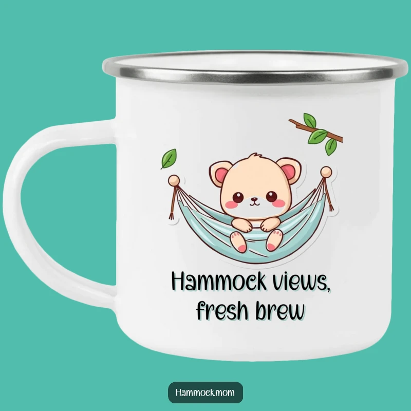 Funny Kawaii Hammock Camping Mug: Animal Chill Outdoors - Cute Gift