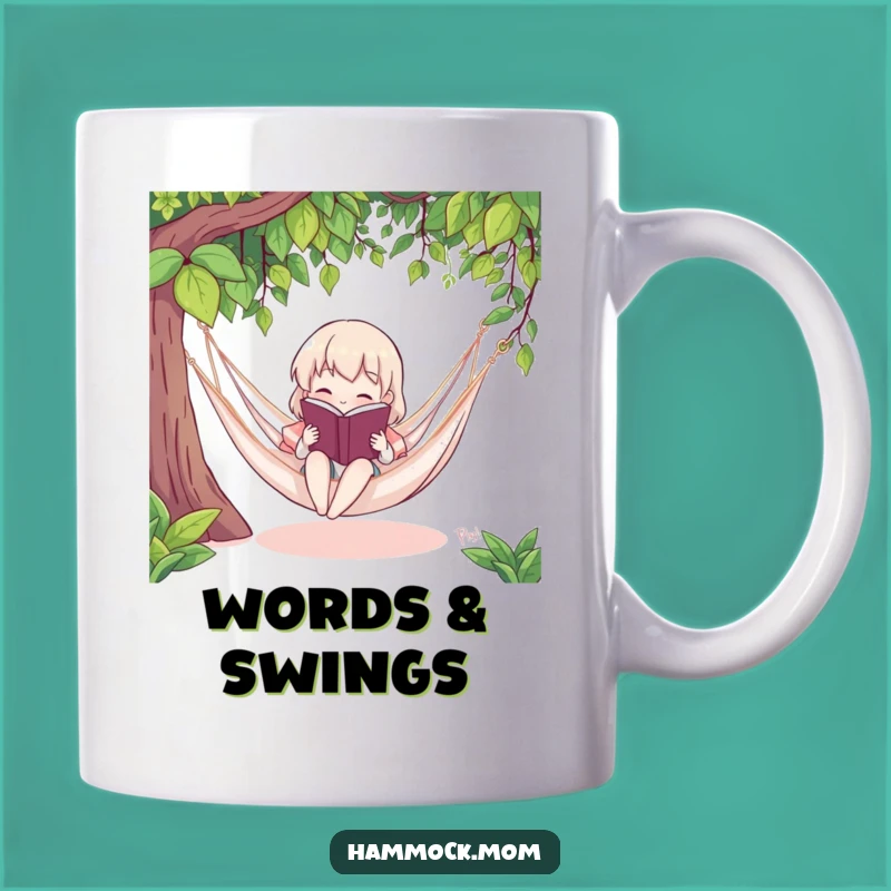 Funny Bookworm Hammock Reader Mug: Perfect Gift for Literary Lovers