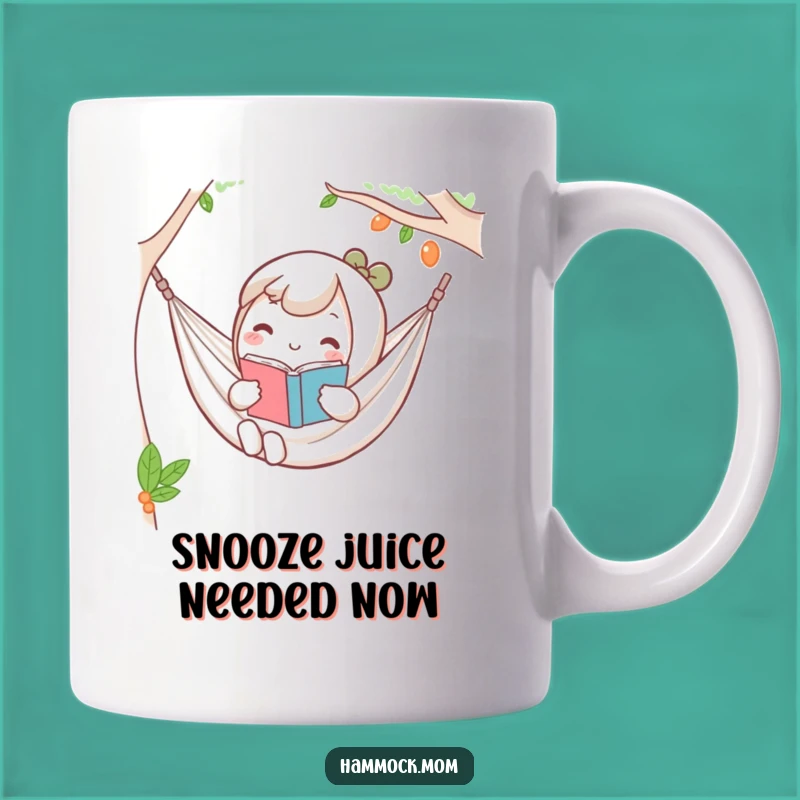 Funny Kawaii Hammock Mug: Relaxed Reader Character Chill Gift