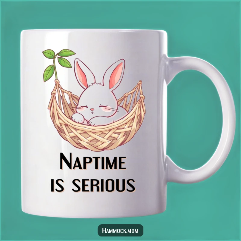 Funny Bunny Hammock Mug: Peaceful Snooze Design, Perfect Calm Funny Gift