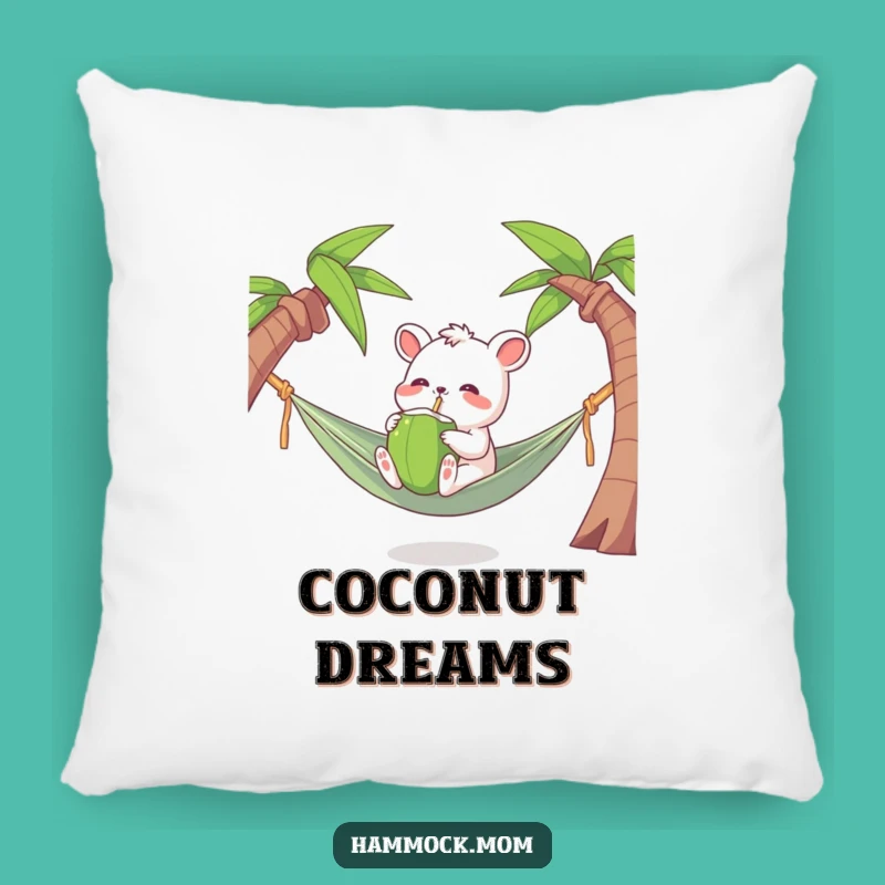 Funny Comfy Tropical Animal Pillow: Coconut Bliss - Adorable Vacation Gift