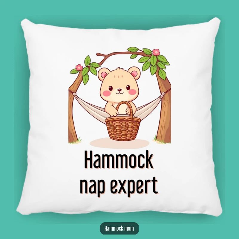 Funny Decorative Pillow: Hammock Picnic Scene, Cozy Comfort Gift