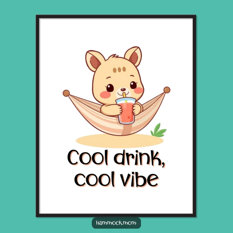 Funny Hammock Drink Digital Print: Instant Cool Wall Art