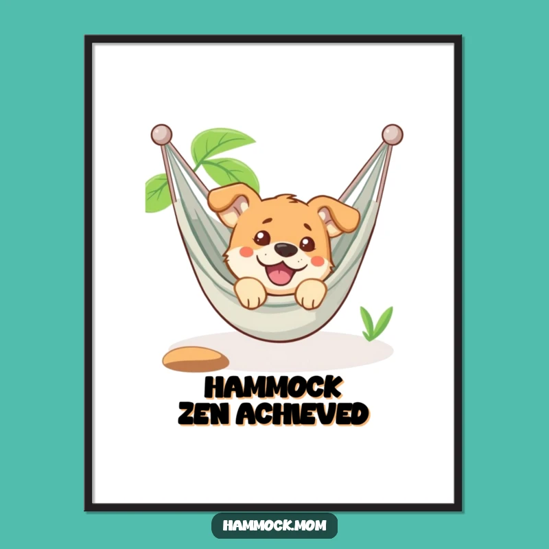 Funny Dog Hammock Digital Art: Amused Pup Download, Perfect Instant Funny Gift