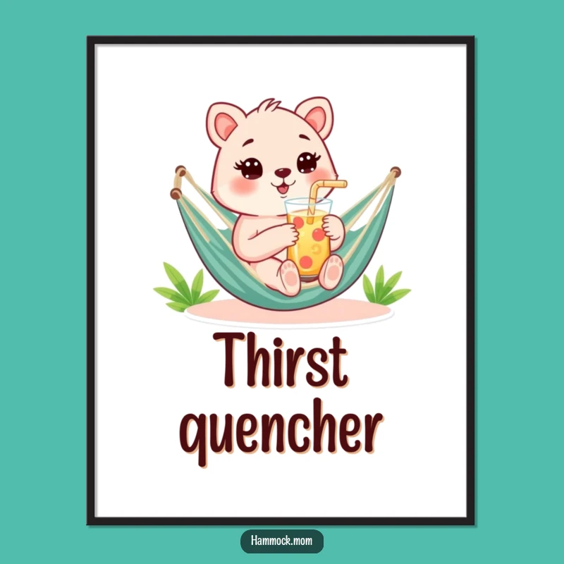 Funny Hammock Mom Animal Digital Print - Refreshing Art, Instant Funny Gift