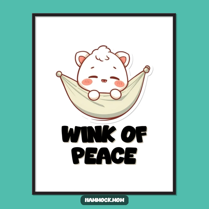 Funny Hammock Animal Wink Digital Print: Instant Hilarious Wall Art