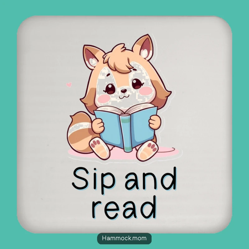 Funny Animal Book Lover Coasters - Playful Table Protection Gift