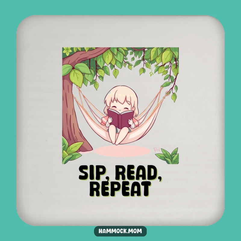 Funny Bookworm Hammock Reader Coaster: Protect Surfaces Stylishly