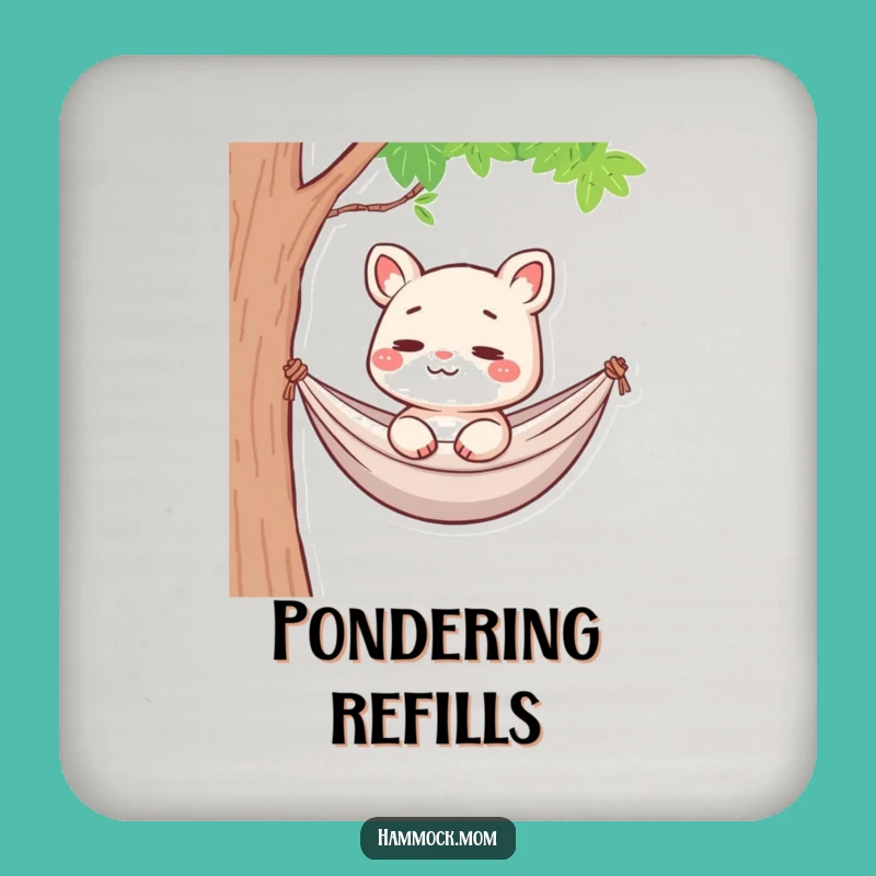 Funny Hammock Mom Animal Coaster: Pensive Protection, Hilarious Table Gift