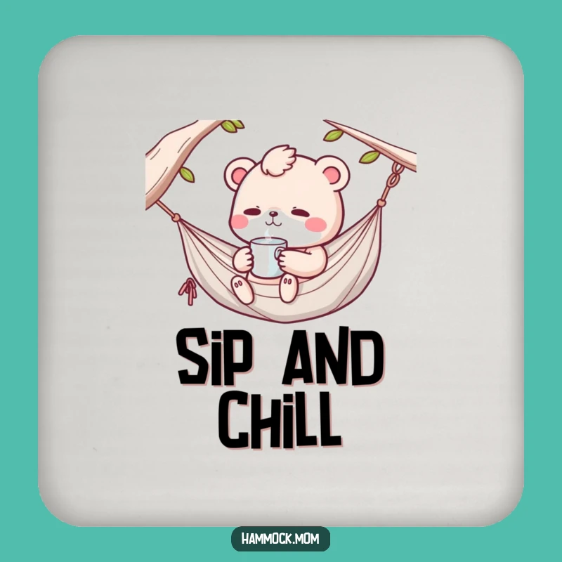 Funny Kawaii Hammock Animal Sip Coaster: Hilarious Protection for Tables with a Calm Laugh