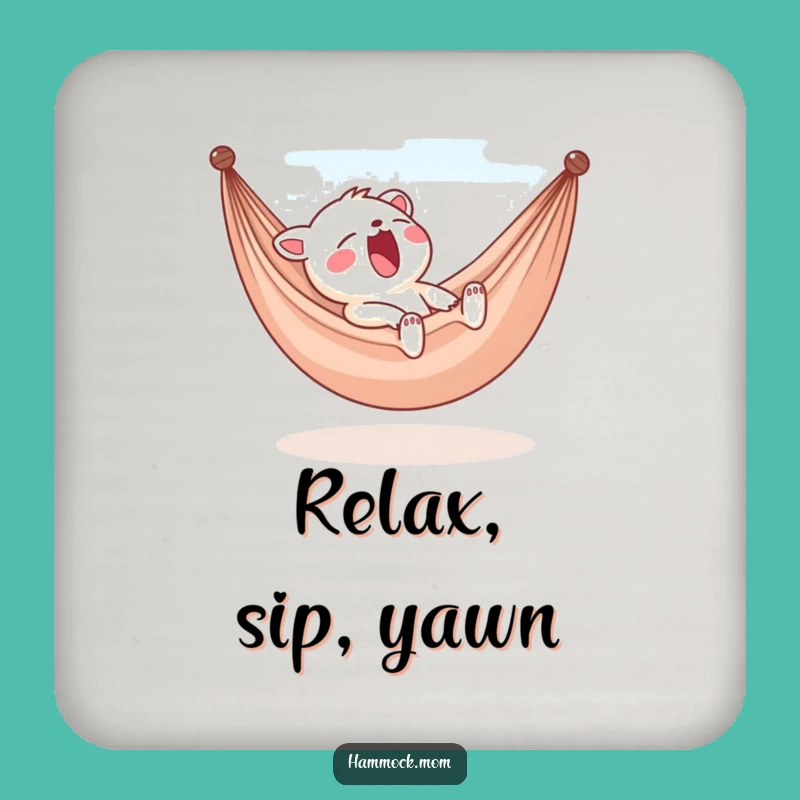 Funny Yawning Hammock Coaster - Protect Surfaces with Chill Gift!