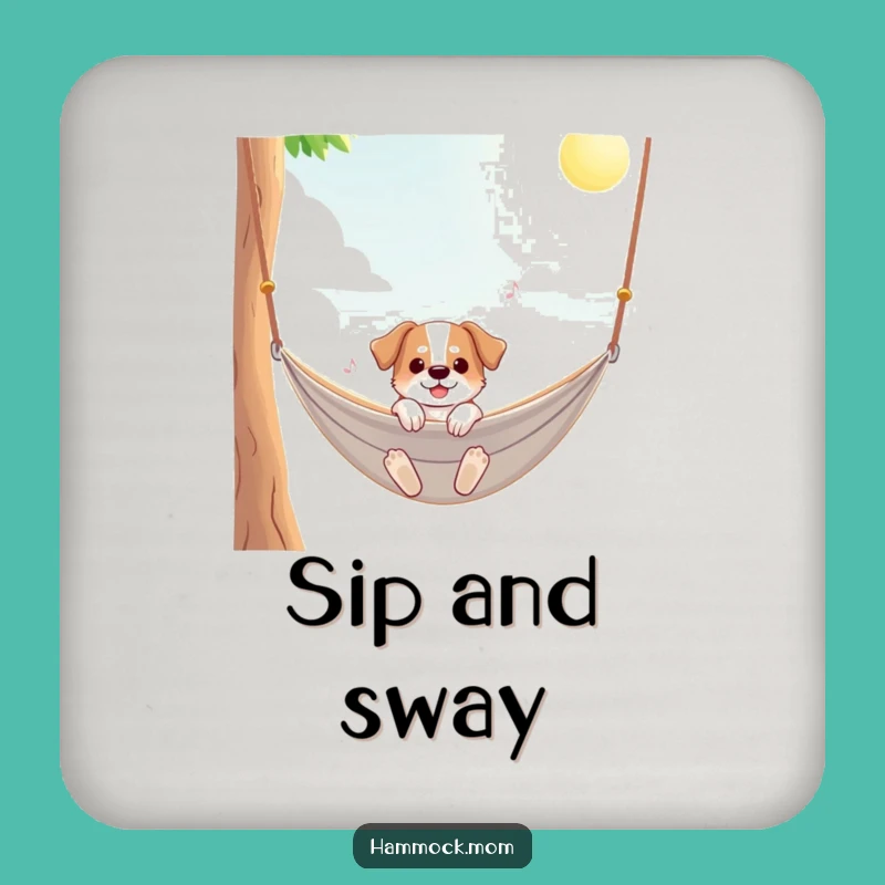Funny Sunny Hammock Dog Coasters - Protect Surfaces with Sunny Humor