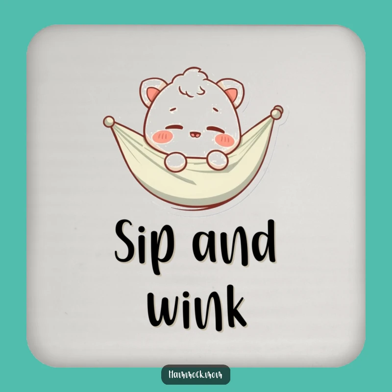 Funny Hammock Animal Wink Coaster: Protect Surfaces with a Hilarious Wink