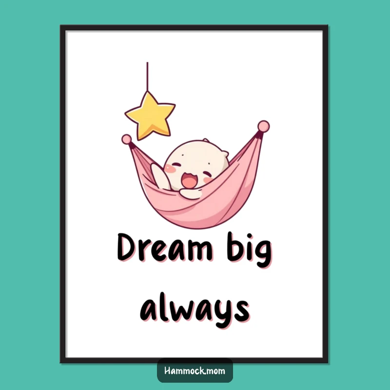 Funny Kawaii Hammock Star Yawn Poster - Inspiring Wall Art Gift