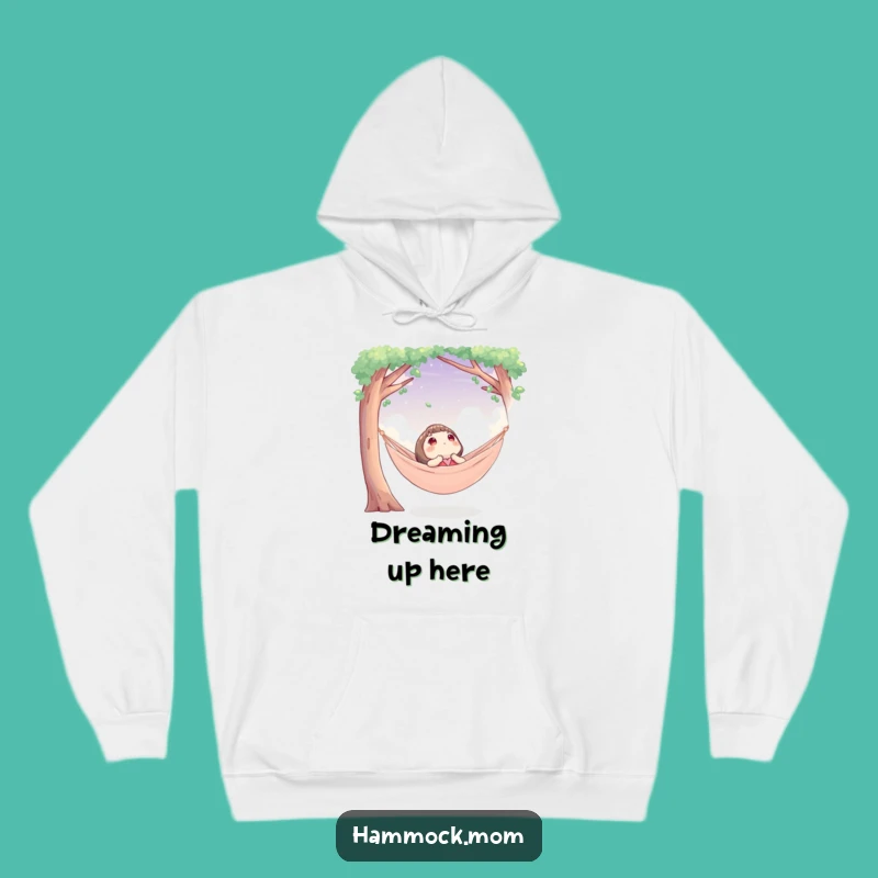 Funny Cozy Hammock Hoodie: Character's Skyward Gaze for Ultimate Humorous Comfort Gift