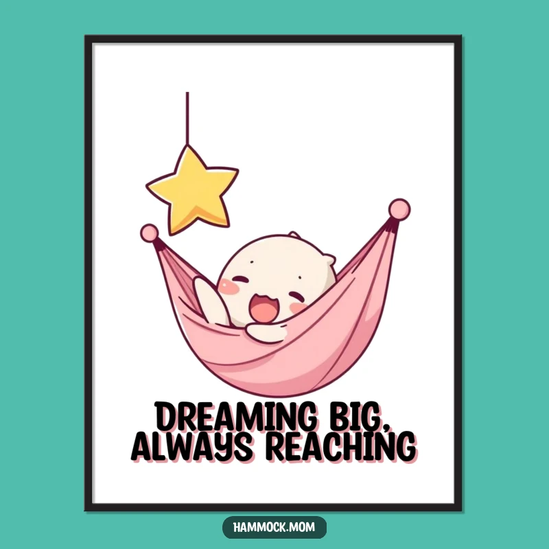 Free Printable Wall Art Kawaii Hammock Yawning Star Artistic Downloadable Decor