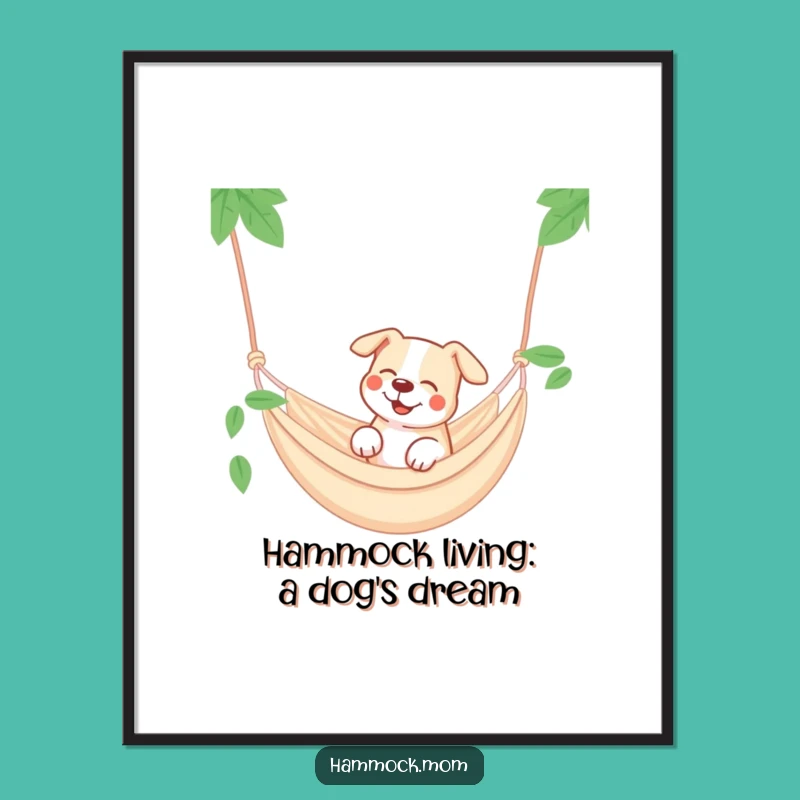Free Printable Wall Art: Dog in Hammock Poster - DIY Relaxing Decor