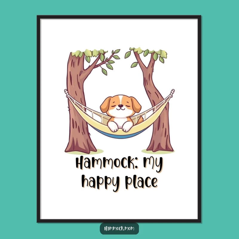 Funny Free Printable Wall Art: Content Dog Hammock Decor Downloadable Art