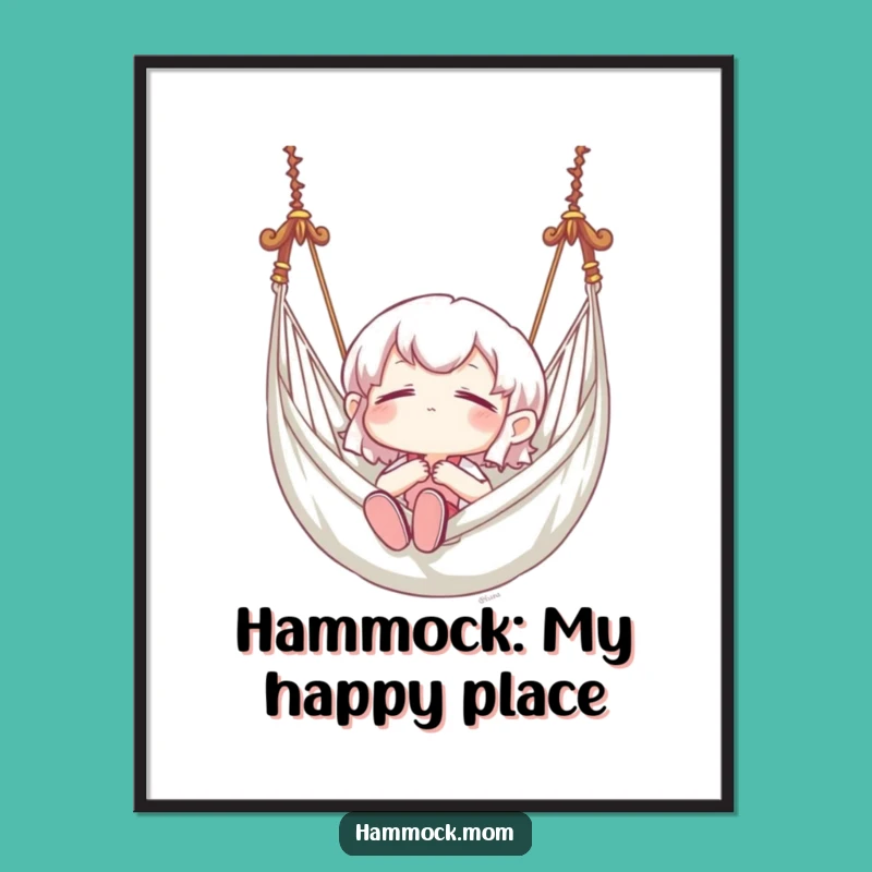 Free Printable Wall Art: Blissful Hammock Character Humor Downloadable Art