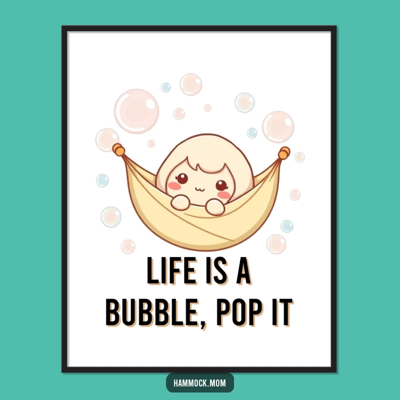 Free Printable Wall Art Kawaii Hammock Bubbles Artistic Downloadable Decor