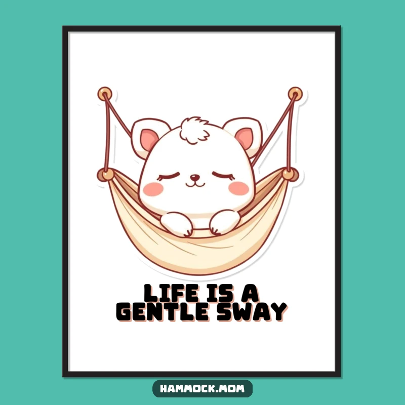 Free Printable Wall Art: Swaying Kawaii Animal Serenity, Peaceful Decor