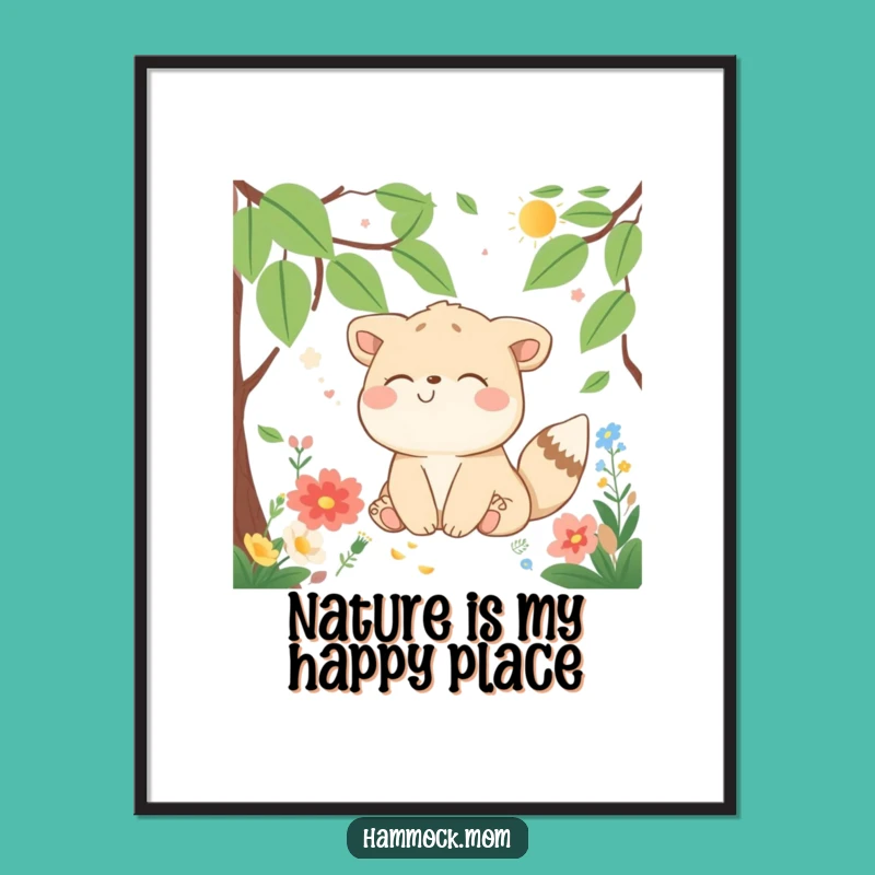 Free Printable Wall Art: Delightful Dreaming Animal Nature Scene - Downloadable Funny Decor