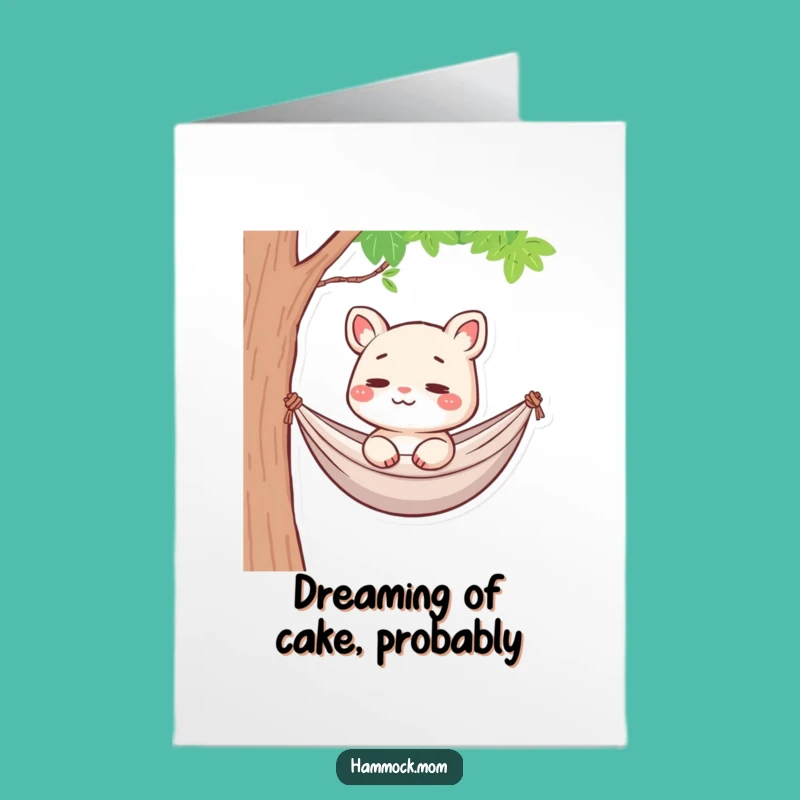 Free Printable Birthday Card: Pensive Hammock Mom - Funny Downloadable Gift