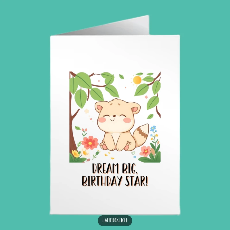 Free Printable Birthday Card: Dreaming Animal Nature Fun - Downloadable Funny Gift