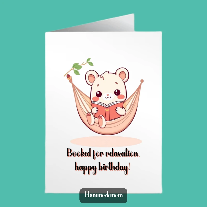 Free Printable Birthday Card: Funny Hammock Animal Reading, Hilarious Downloadable Gift