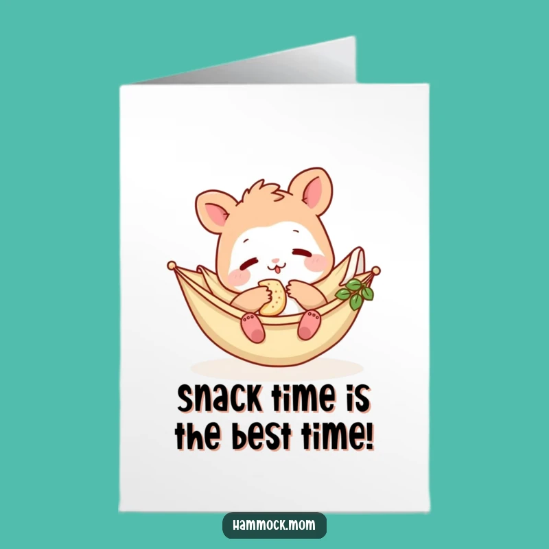 Free Printable Birthday Card: Funny Hammock Mom Snack Time - Downloadable Gift