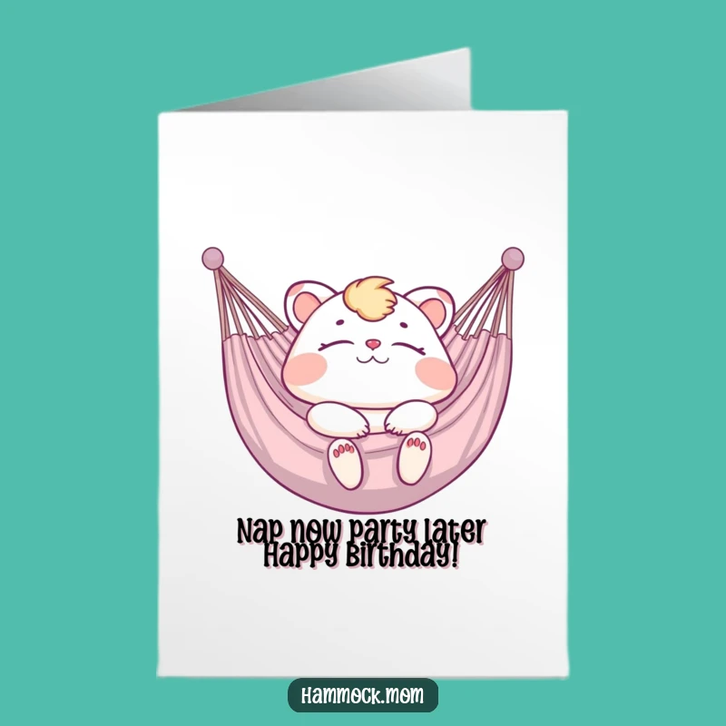 Free Printable Birthday Card: Relaxing Hammock Mom Animal - Funny Downloadable Gift