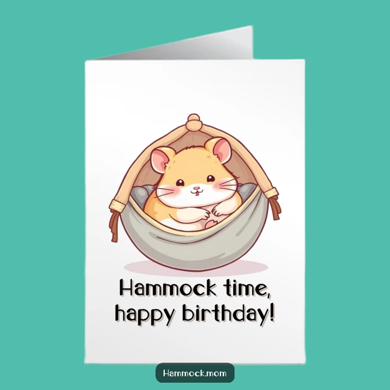 Free Printable Birthday Card: Cozy Hamster Nap - Downloadable Relaxing Gift