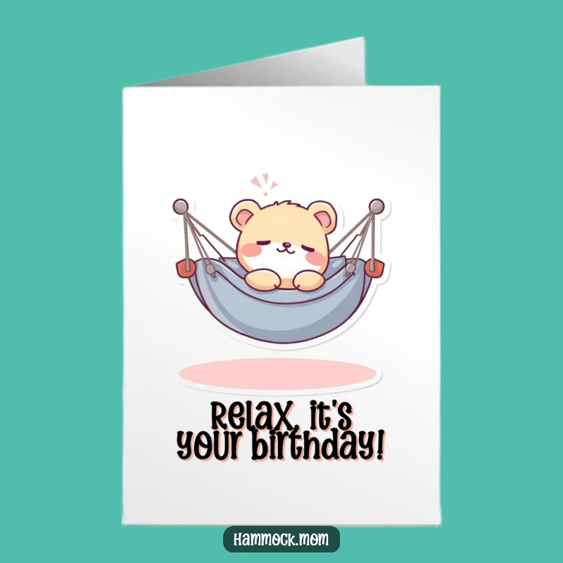 Free Printable Birthday Card: Relaxing Kawaii Animal Sighs with Joy, DIY Gift