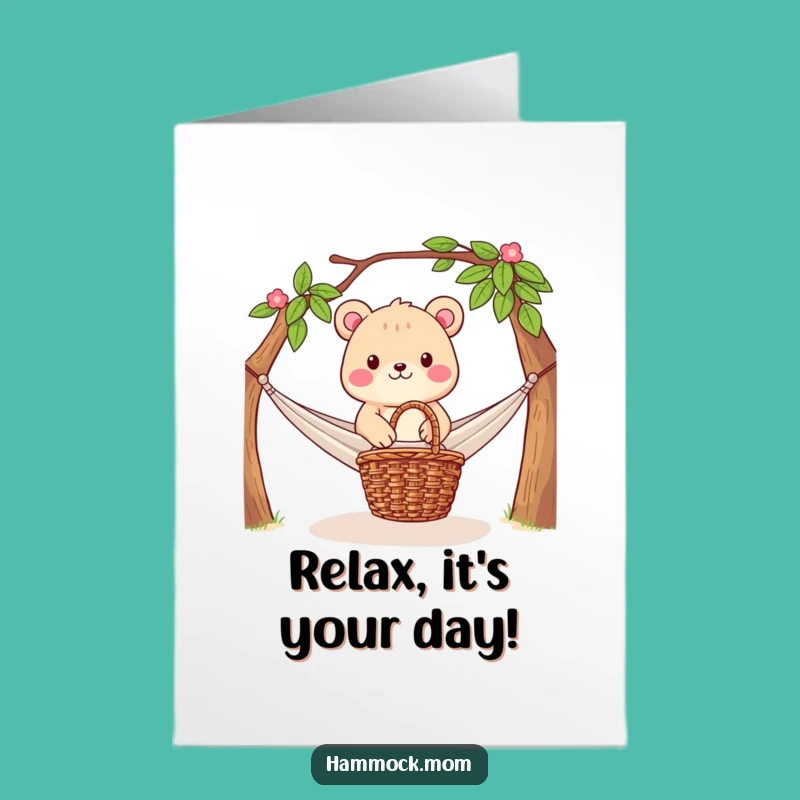 Free Printable Birthday Card: Relaxed Animal Picnic - Instant Download