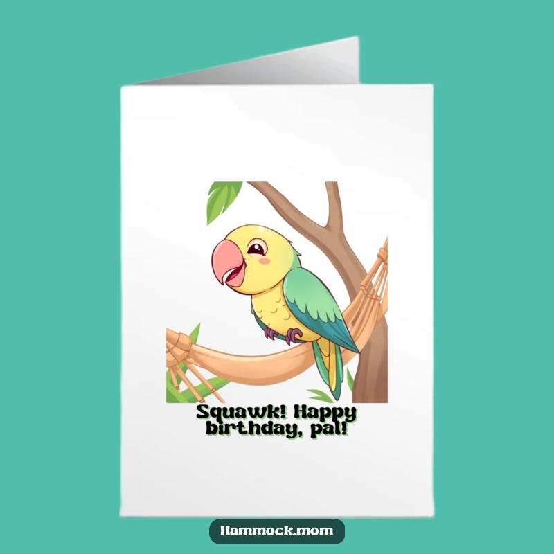 Free Printable Birthday Card: Amused Parrot Fun - Downloadable Party Gift