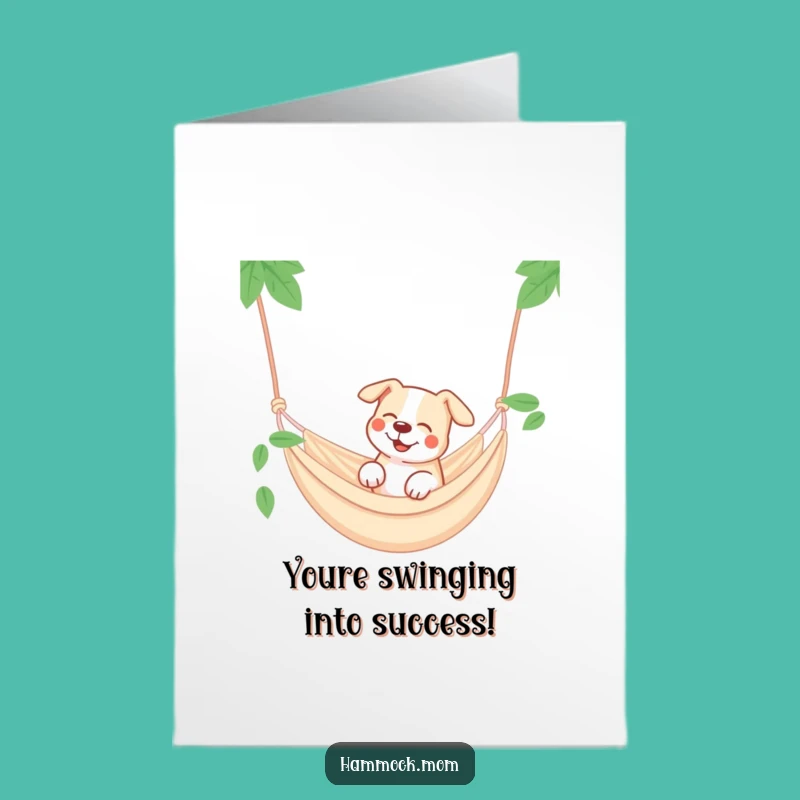 Free Printable Congrats Card: Blissful Hammock Dog - Downloadable Gift