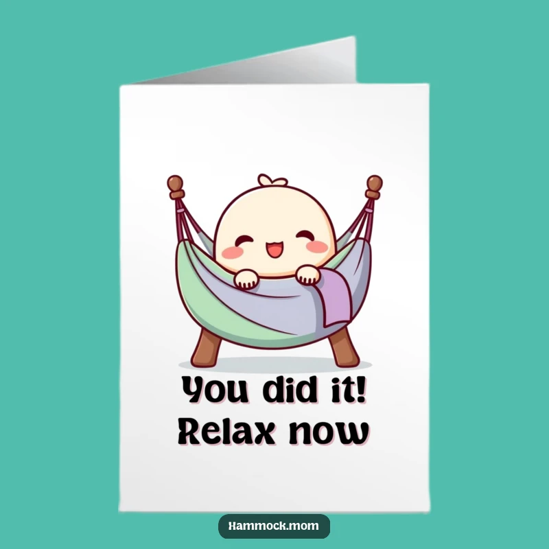 Free Printable Congrats Card Kawaii Hammock Happy Sigh Humorous Downloadable Gift