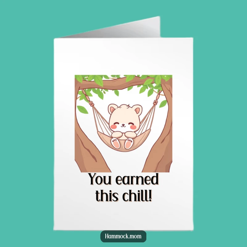 Free Printable Congrats Card: Relaxed Hammock Mom, Chill Celebration Downloadable Gift