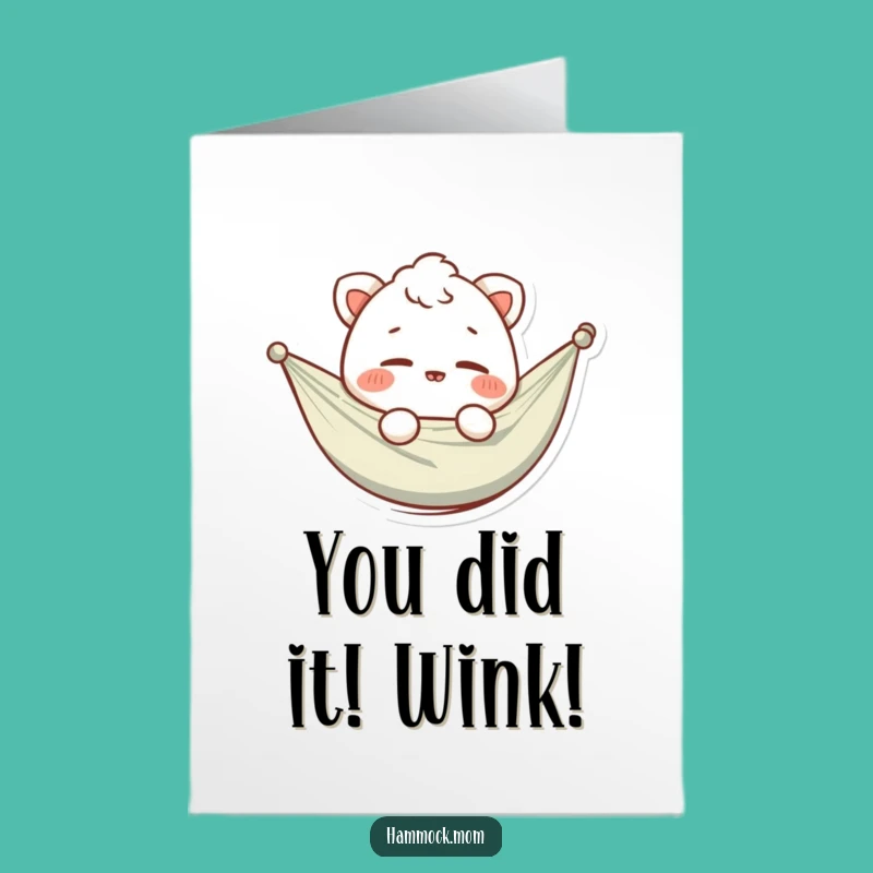 Free Printable Congrats Card: Winking Hammock Animal, Funny Downloadable Achievement Gift