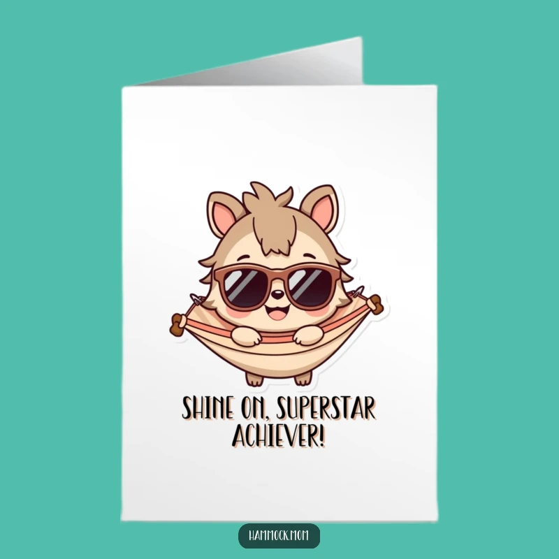 Free Printable Congrats Card: Cool Sunglasses Hammock Animal, Stylish Downloadable Gift