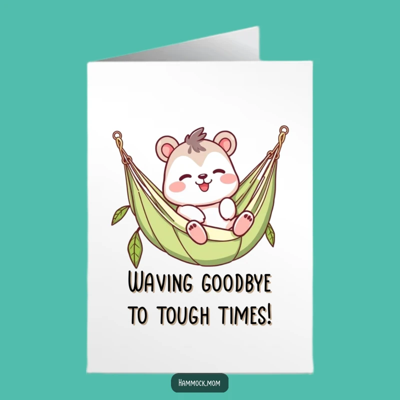 Free Printable Funny Hammock Congrats Card: Waving Character, Best Downloadable Gift