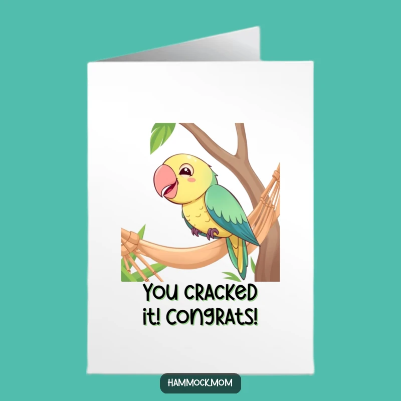 Free Printable Congrats Card: Amused Parrot Cheers - Downloadable