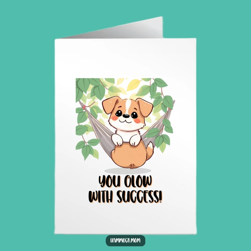 Free Printable Dog Congrats Card: Dappled Sunlight Hammock Pup - Cheerful Downloadable Gift