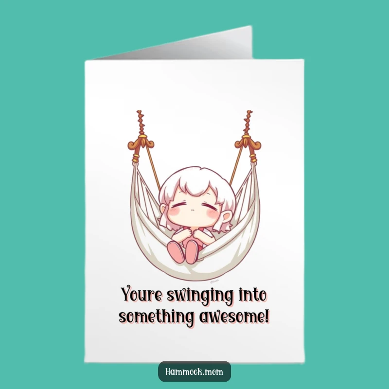 Free Printable Congrats Card: Hammock Bliss Character, Relaxing Downloadable Gift