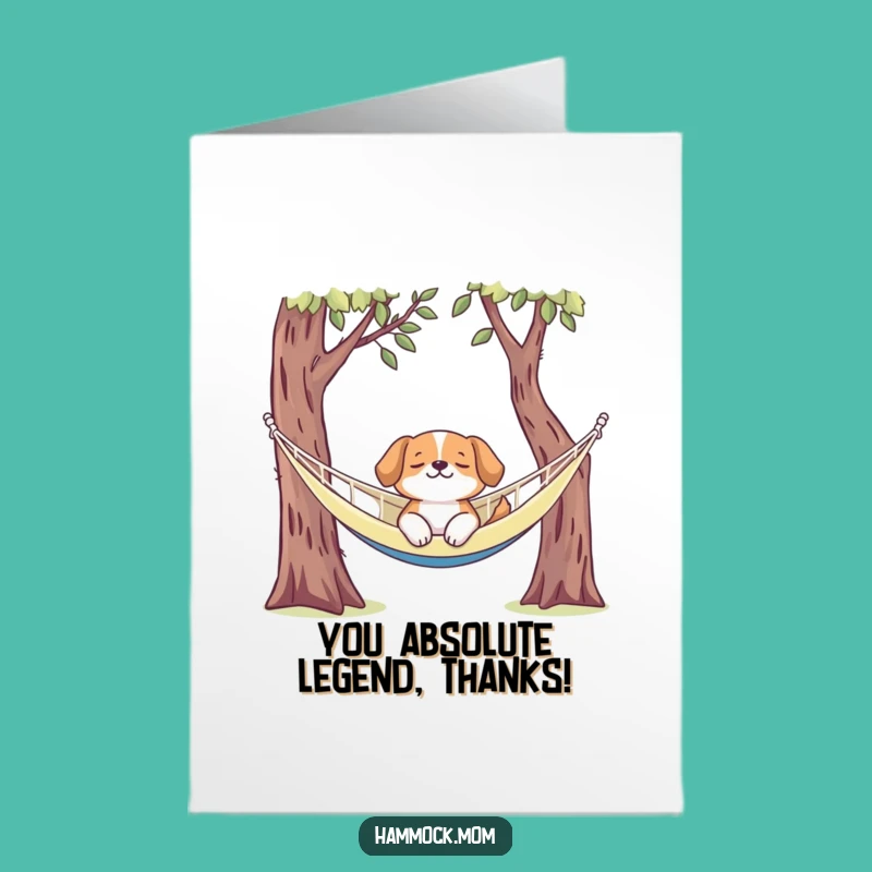 Free Printable Thank You Card: Hammock Dog Humor Downloadable Gift