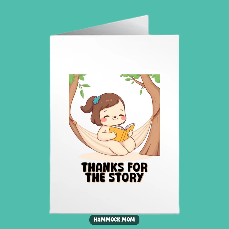 Free Printable Thank You Card: Hammock Mom Reading - Funny Downloadable Gift