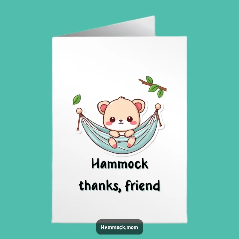 Free Printable Thank You Card: Kawaii Hammock Animal, Thanks, Downloadable Gift